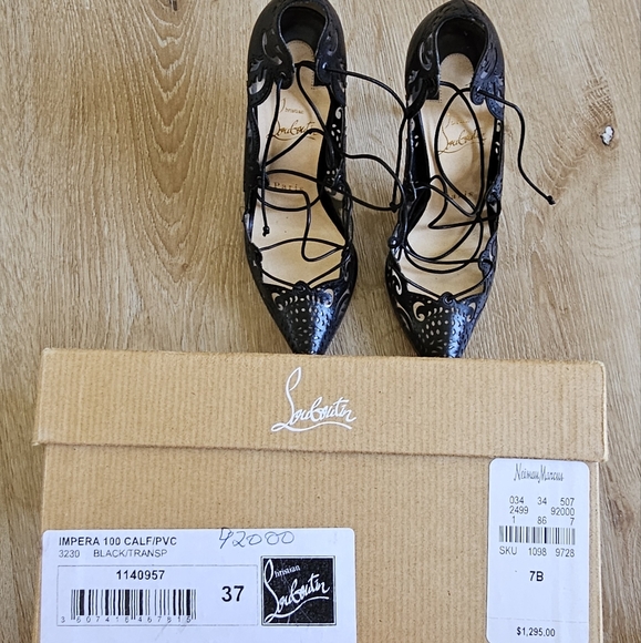 Christian Louboutin Impera 100 calf and pvc pumps 37 - Picture 2 of 12